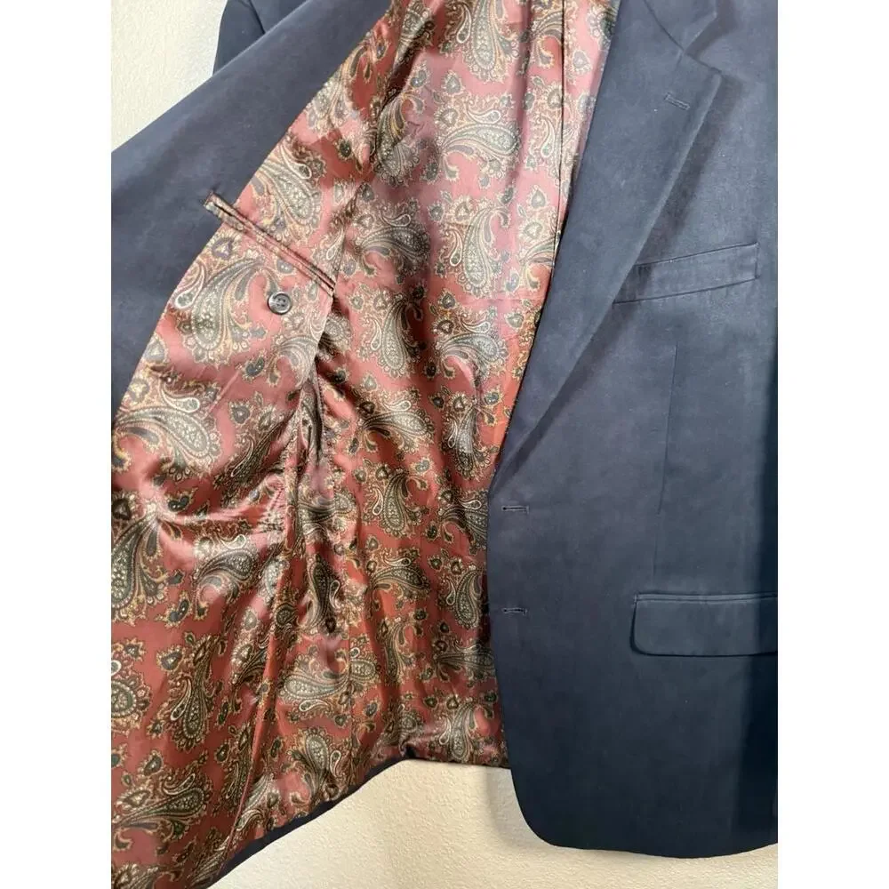 Lauren Ralph Lauren Men’s  Sz‎ 44R Black Polyester  Paisley Lined Jacket